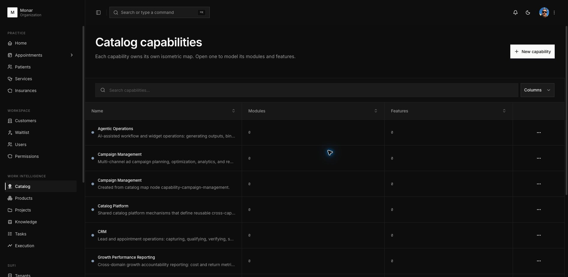 Axon capability catalog screenshot