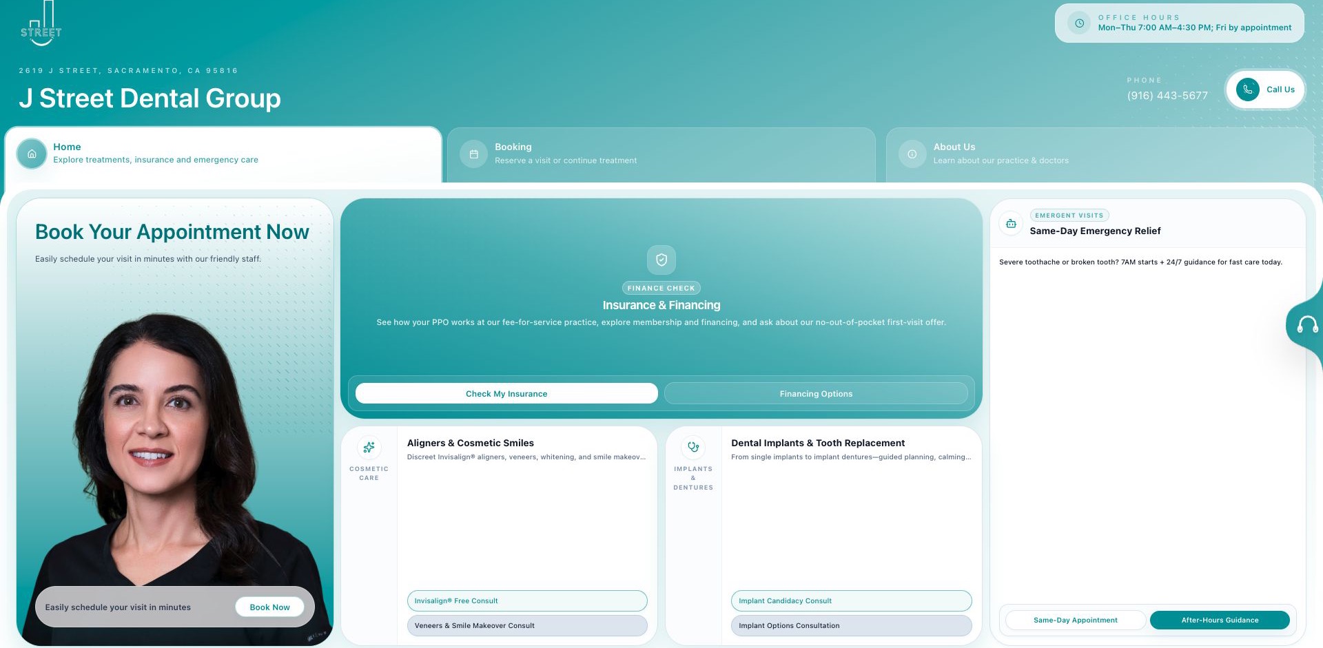 J Street Dental Group website screenshot